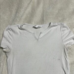White Ribbed Women's Top